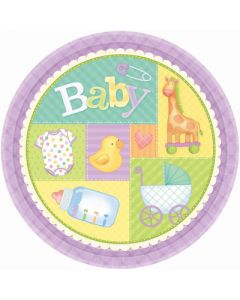 Baby Shower Pastel Patchwork Plates