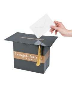Black and Gold Graduation Card Box