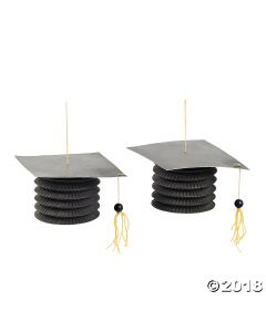 Black Graduation Cap Hanging Paper Lanterns