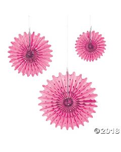 Candy Pink Tissue Hanging Fans