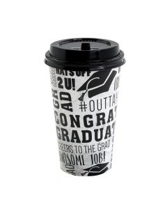 Congrats Grad Coffee Paper Cups with Lids