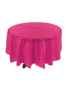 Hot Pink Round Plastic Tablecloth
