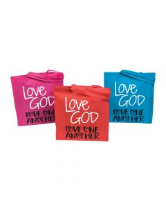 Large God's Love Bright Tote Bags
